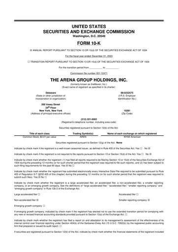 Thumbnail The Arena Group 10-K Annual Report 2023