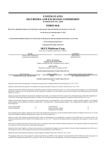 Thumbnail SKYX Platforms 10-K Annual Report 2023