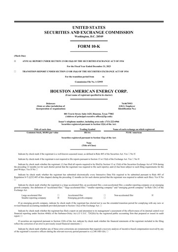 Miniature Houston American Energy 10-K Rapport annuel 2023