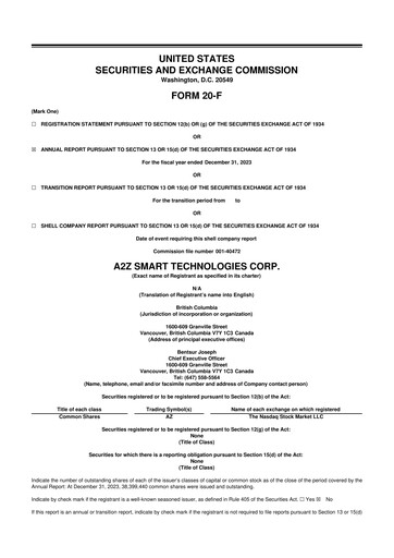 Thumbnail A2Z Cust2Mate Solutions 20-F Annual Report 2023