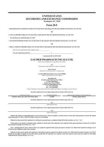 Thumbnail Galmed Pharmaceuticals
 20-F Annual Report 2023