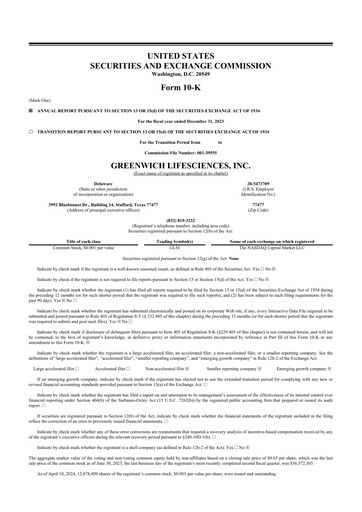 Thumbnail Greenwich LifeSciences 10-K Annual Report 2023