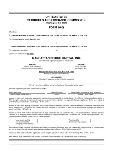 Vorschaubild Manhattan Bridge Capital
 10-Q Quartalsbericht 2024 
