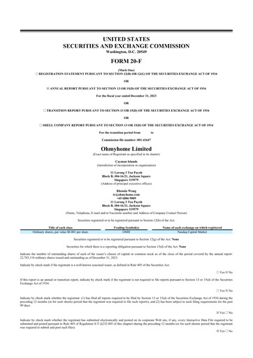 Thumbnail Ohmyhome 20-F Annual Report 2023