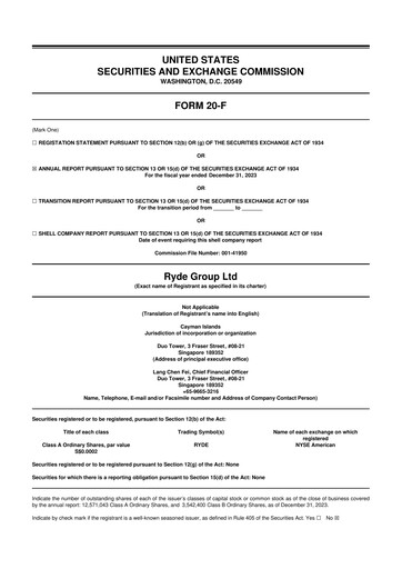 Vorschaubild Ryde Group 20-F Jahresbericht 2023