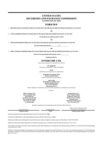 Thumbnail InterCure 20-F Annual Report 2023