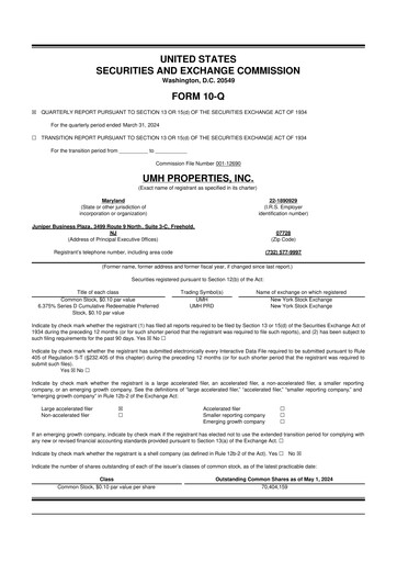 Thumbnail UMH Properties 10-Q Quarterly Report FY2024 