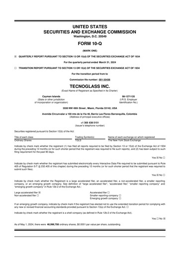 Miniature Tecnoglass 10-Q Rapport trimestriel 2024 