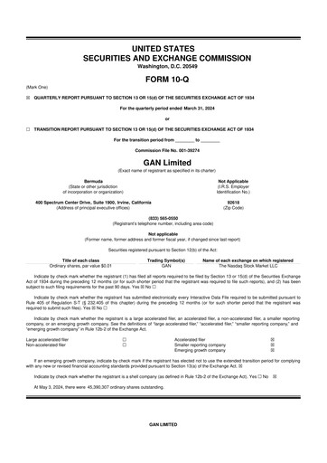 Thumbnail GAN 10-Q Quarterly Report FY2024 