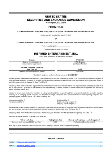 Thumbnail Inspired Entertainment 10-Q Quarterly Report FY2024 