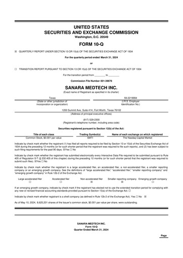 Thumbnail Sanara MedTech 10-Q Quarterly Report FY2024 
