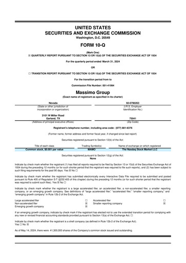 Thumbnail Massimo Motor 10-Q Quarterly Report FY 