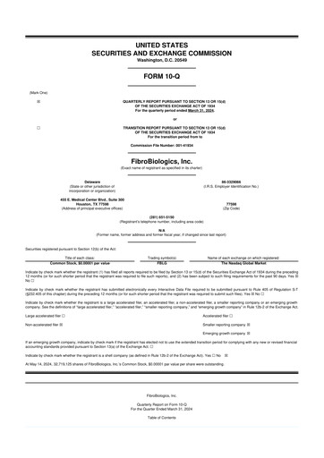 Vorschaubild FibroBiologics 10-Q Quartalsbericht 2024 