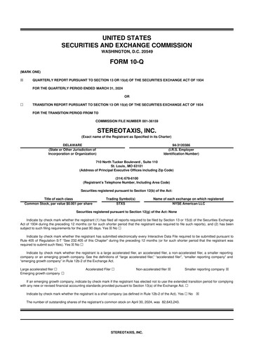 Vorschaubild Stereotaxis 10-Q Quartalsbericht 2024 