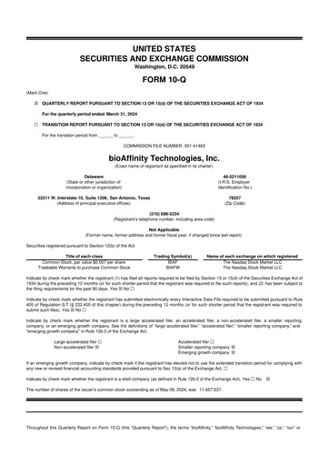 Miniature bioAffinity Technologies 10-Q Rapport trimestriel 2024 