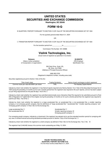 Thumbnail Vislink Technologies
 10-Q Quarterly Report FY2024 