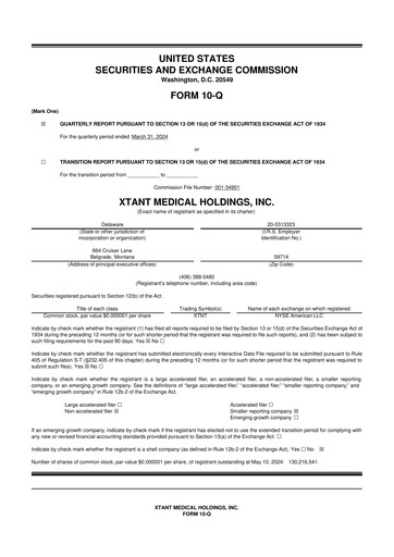 Thumbnail Xtant Medical 10-Q Quarterly Report FY2024 