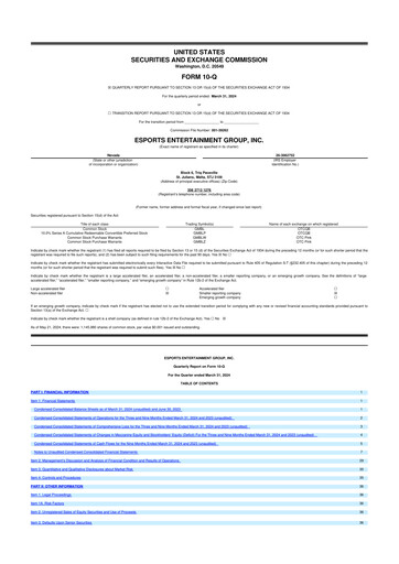 Thumbnail Esports Entertainment
 10-Q Quarterly Report FY2024 
