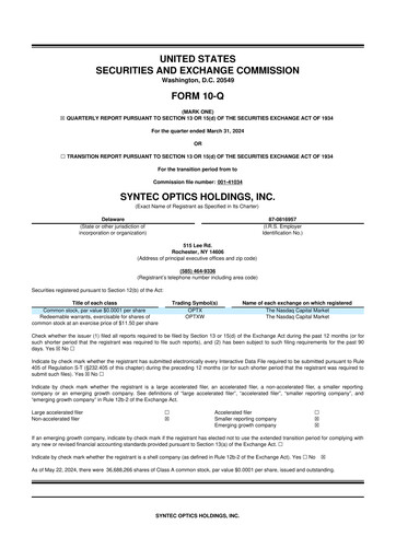 Thumbnail Syntec Optics 10-Q Quarterly Report FY2024 