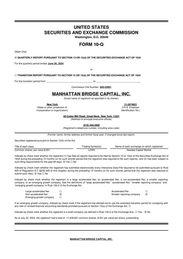 Vorschaubild Manhattan Bridge Capital
 10-Q Quartalsbericht 2024 