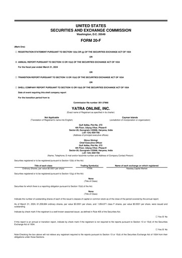 Thumbnail Yatra 20-F Annual Report 2024