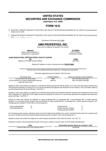 Thumbnail UMH Properties 10-Q Quarterly Report FY2024 