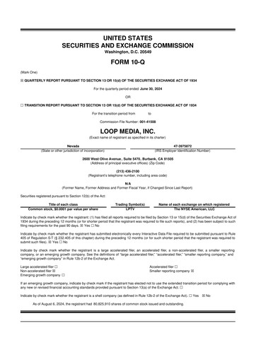 Thumbnail Loop Media 10-Q Quarterly Report FY2024 