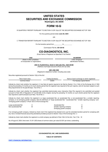 Thumbnail Co-Diagnostics
 10-Q Quarterly Report FY2024 