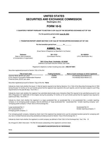 Thumbnail Outdoor Holding Company
 10-Q Quarterly Report FY 