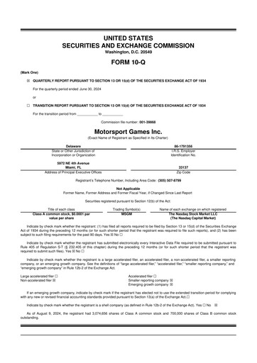 Thumbnail Motorsport Gaming 10-Q Quarterly Report FY2024 