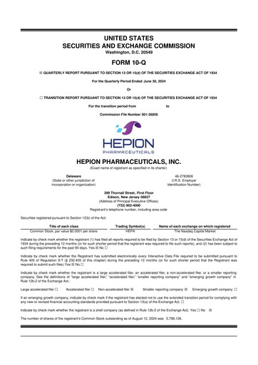 Thumbnail Hepion Pharmaceuticals 10-Q Quarterly Report FY2024 