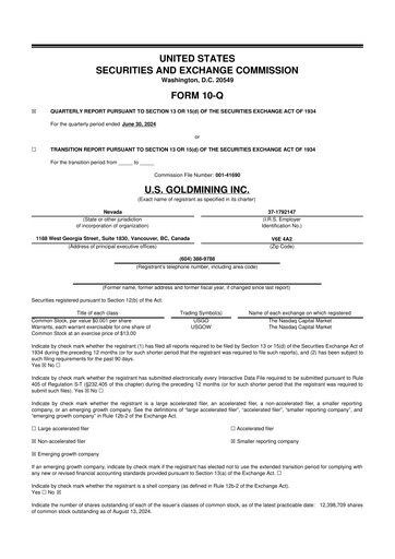 Thumbnail U.S. GoldMining 10-Q Quarterly Report FY2024 