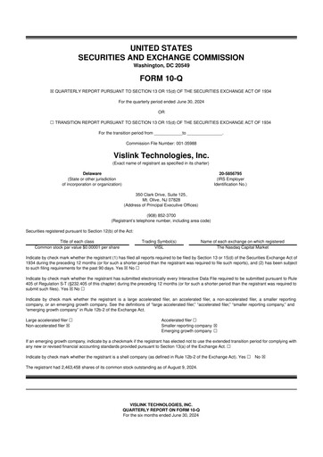 Thumbnail Vislink Technologies
 10-Q Quarterly Report FY2024 