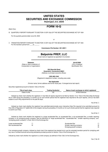 Miniature Belpointe PREP, LLC 10-Q Rapport trimestriel 2024 