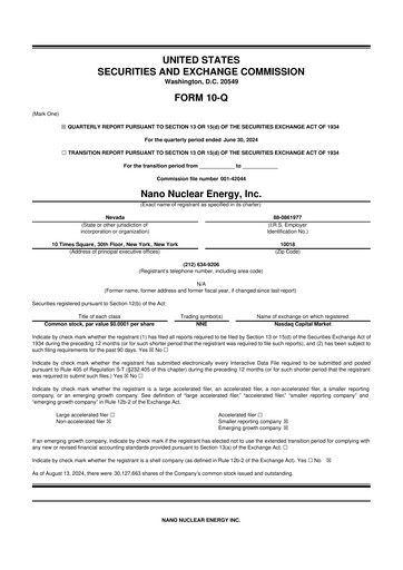 Thumbnail NANO Nuclear Energy 10-Q Quarterly Report FY2024 