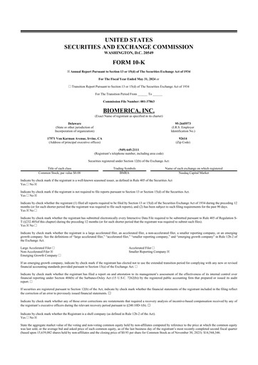 Thumbnail Biomerica 10-K Annual Report 2024