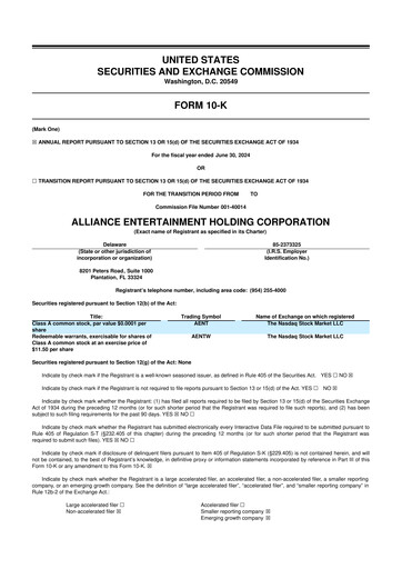 Thumbnail Alliance Entertainment 10-K Annual Report 2024