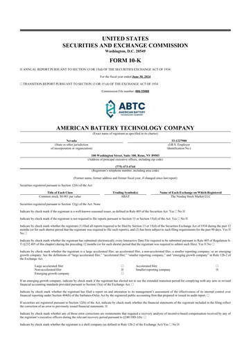 Vorschaubild American Battery Technology Company 10-K Jahresbericht 2024