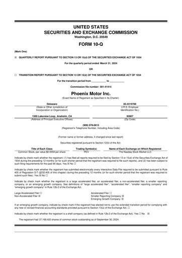 Vorschaubild Phoenix Motor 10-Q Quartalsbericht 2024 