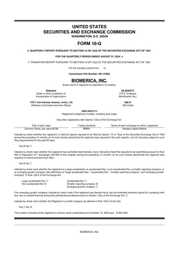 Vorschaubild Biomerica 10-Q Quartalsbericht 2025 