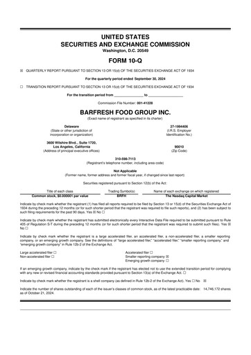 Thumbnail Barfresh Food Group 10-Q Quarterly Report FY2024 