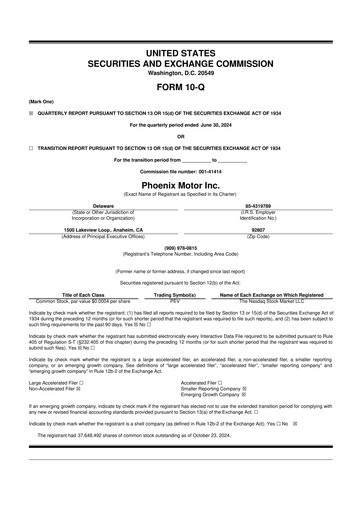 Vorschaubild Phoenix Motor 10-Q Quartalsbericht 2024 