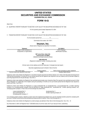 Miniature Imunon 10-Q Rapport trimestriel 2024 