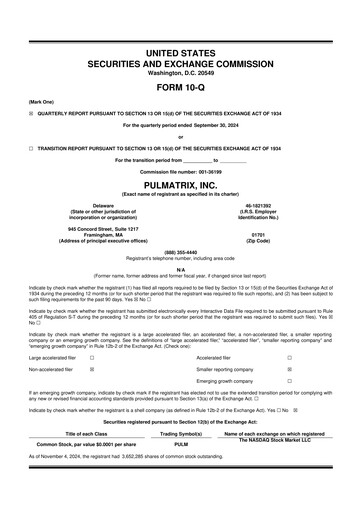 Thumbnail Pulmatrix 10-Q Quarterly Report FY2024 