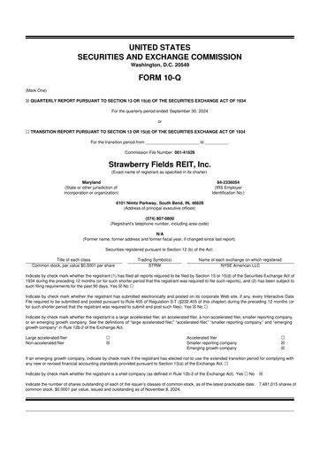 Thumbnail Strawberry Fields REIT 10-Q Quarterly Report FY2024 