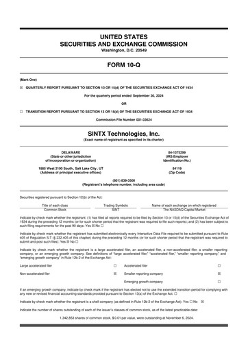 Thumbnail SINTX Technologies
 10-Q Quarterly Report FY2024 