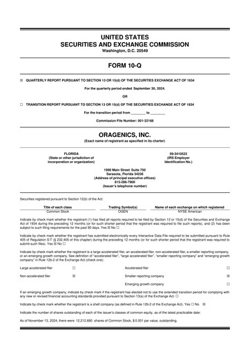 Thumbnail Oragenics 10-Q Quarterly Report FY2024 