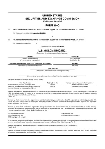 Thumbnail U.S. GoldMining 10-Q Quarterly Report FY2024 