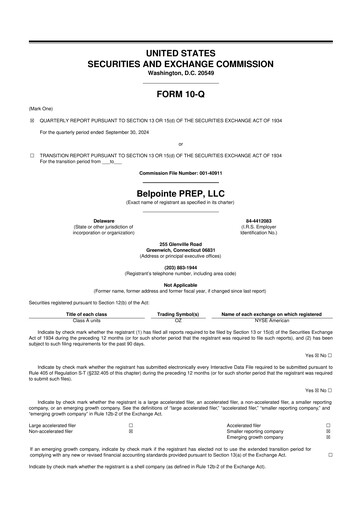 Miniature Belpointe PREP, LLC 10-Q Rapport trimestriel 2024 