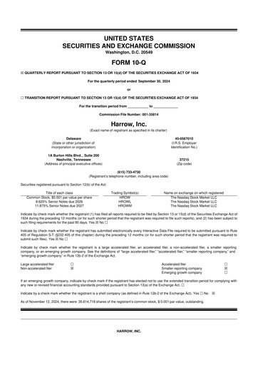 Vorschaubild Harrow, Inc. 10-Q Quartalsbericht 2024 